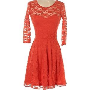 ASOS lace dress skater fit flare sweetheart neck